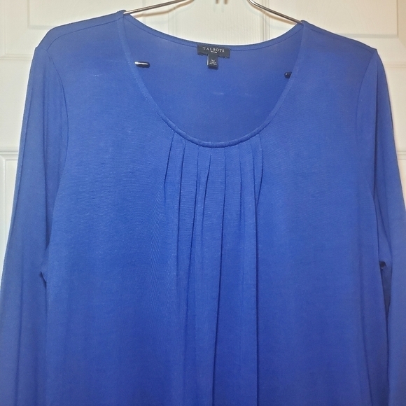 Talbots Scoop Neck Knit Top Cobalt Blue Size LP - Picture 2 of 10